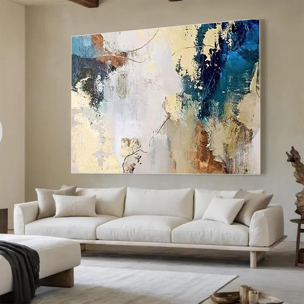 

100% ручная работа, картины маслом из золотой фольги на холсте, фреска, абстрактное изображение, искусство Пикассо, настенный постер для домашнего декора гостиной