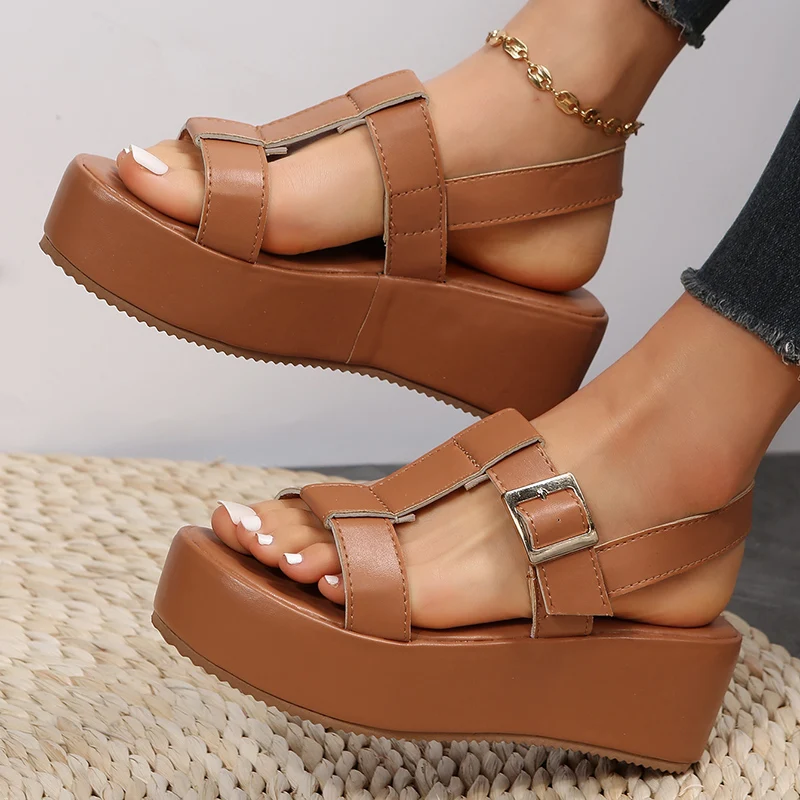 

2023 Summer Woman Wedges Slippers Casual Shoes Ladies Fashion Slip-On Female High Quality Sandals Woman Shoes New