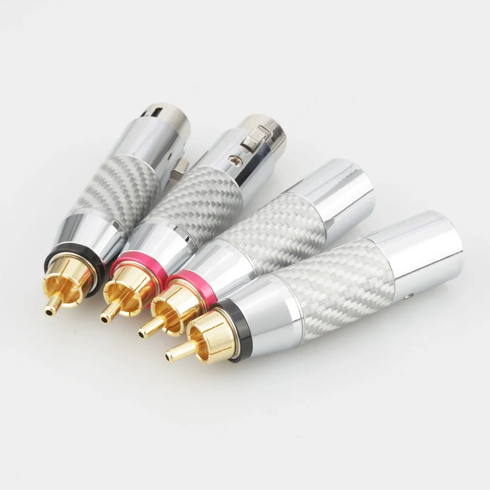 ألياف الكربون متوازن ذكر أنثى XLR إلى RCA التوصيل مرحبا فاي موصل قابس XLR 3 دبوس أنثى إلى RCA ذكر الصوت مهايئ الرافعة