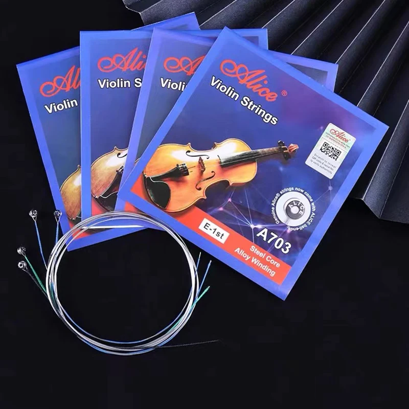 A703 Violin Strings Full Set E A D G String Plated Steel Core Nickel Silver Alloy Winding for 1/8 1/4 3/4 4/4 Violin Parts