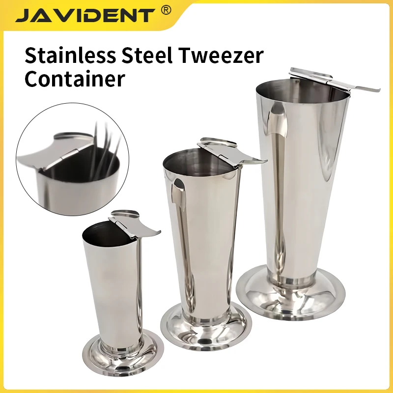 Inverted Cone-Shaped Plate Sterilization Tub with Lid, Heavy-Duty Sterilization Container, Stainless Steel Dental Forceps Holder