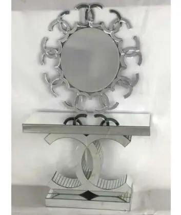 

Entrance Table Console Living Room Stainless Steel Modern Furniture Console Table with Marble Top Console Mirror CT100