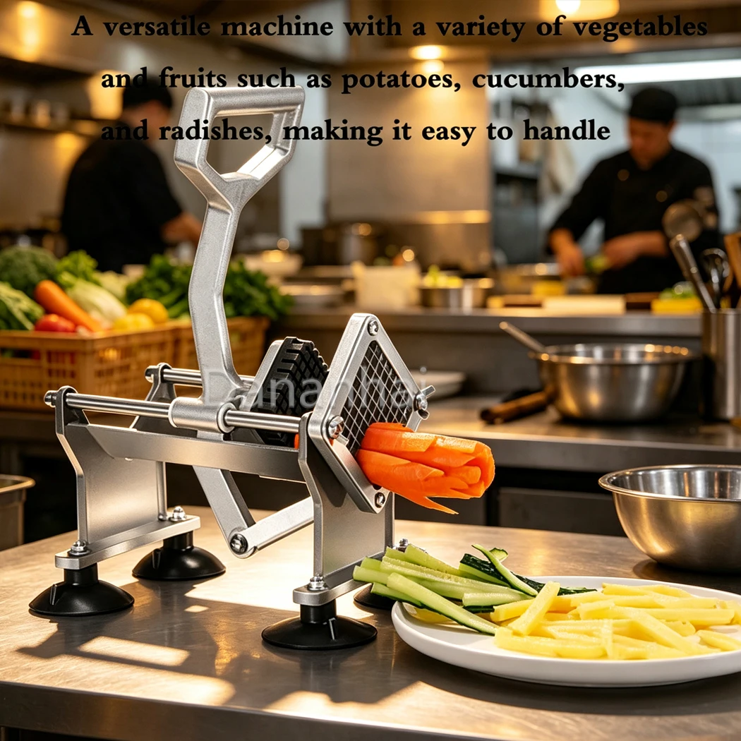 Portable Manual Stainless Steel Vegetable Cutter for Potato And Radish - Commercial Grade Household Kitchen Tool