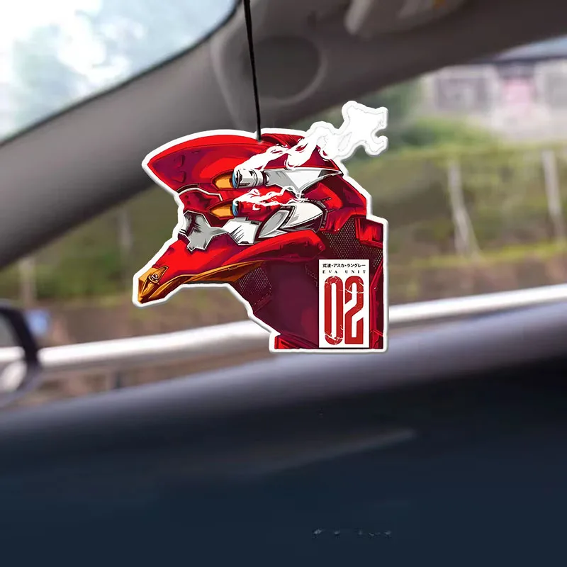 Evangelion น้ําหอมรถยนต์อะนิเมะ Air Freshener Air Freshener รถด้านหลังแขวนยาวนานน้ํามันหอมระเหยอุปกรณ์เสริมจี้