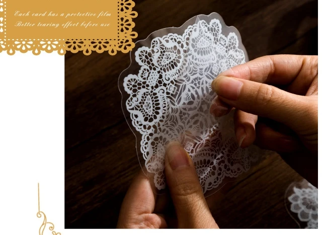 12pcs White Lace Handkerchief Square Design As Card Party Invitation Scrapbooking Decoration Use