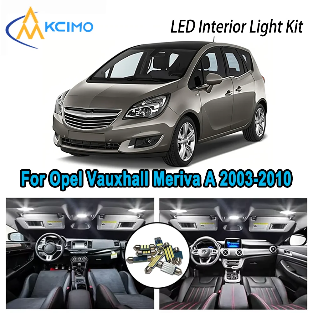 

Premium Bright LED Interior Light Kit for Opel Vauxhall Meriva A 2003-2010 2004 Dome Map Trunk Car Lamps with Canbus No Error