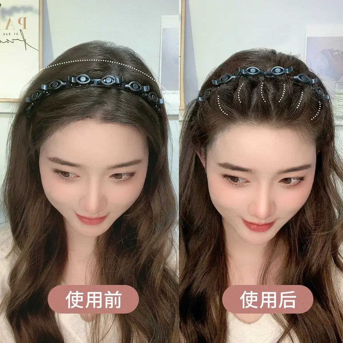 

Double Bangs Hairstyle Hair Clips Hairpin Head Hoop Twist Plait Clip Front Hairclips Hair Hoop Women Headband Beauty Tool