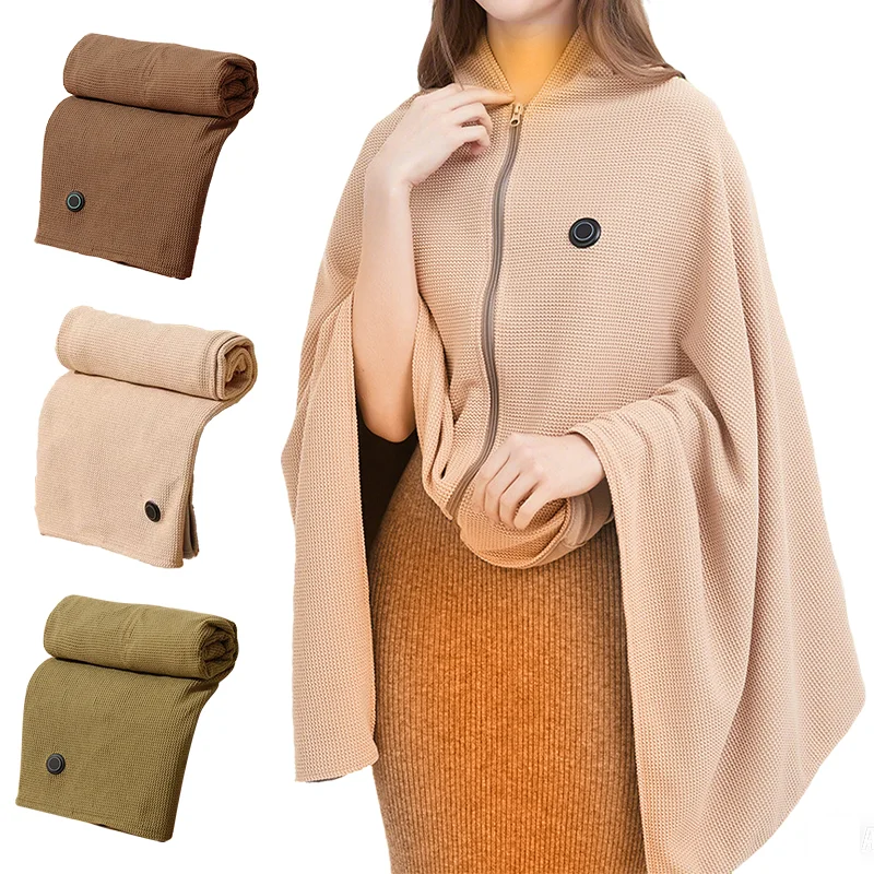 

New Office Electric Heated Blanket USB 3 Heating Levels Mat Wearable Washable Body Warmer Blanket for Household