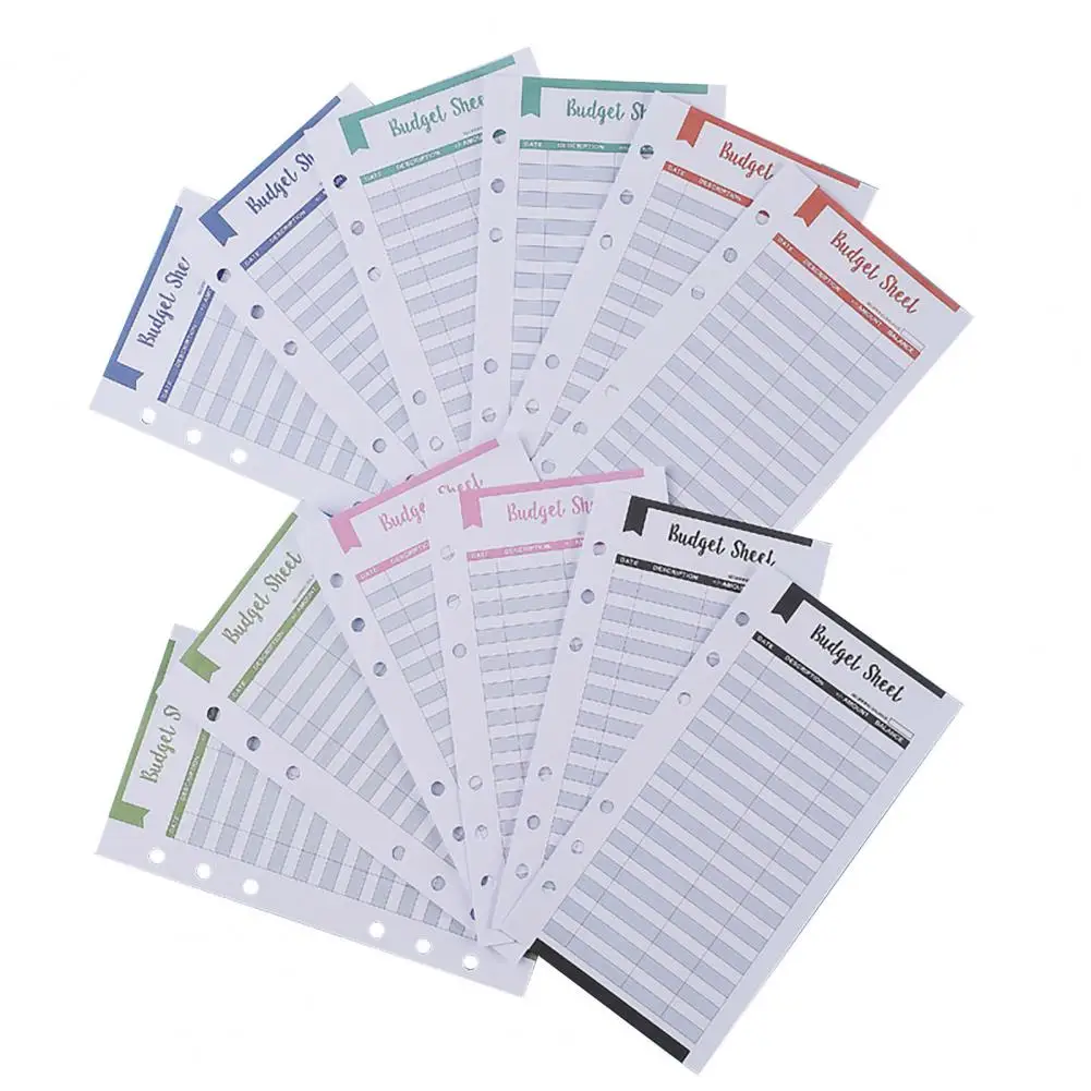 Compacte Tracker Binder Vellen Planner Voegt 12 Stuks Multi-Color Exquise Tracker Vellen Voor 6 Ringen Binder Cash Envelop