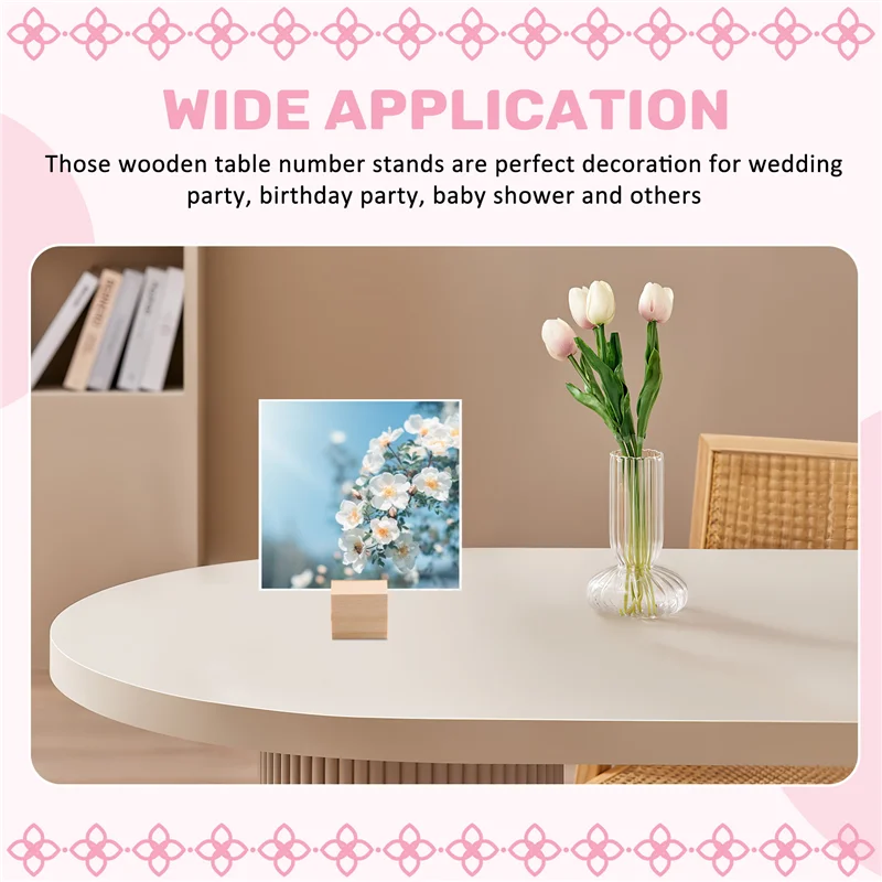 UISN 20Pcs Wooden Name Card Holder Wooden Table Number Stands Solid Wood Place Card Holders For Name Tags,Pictures,Postcards