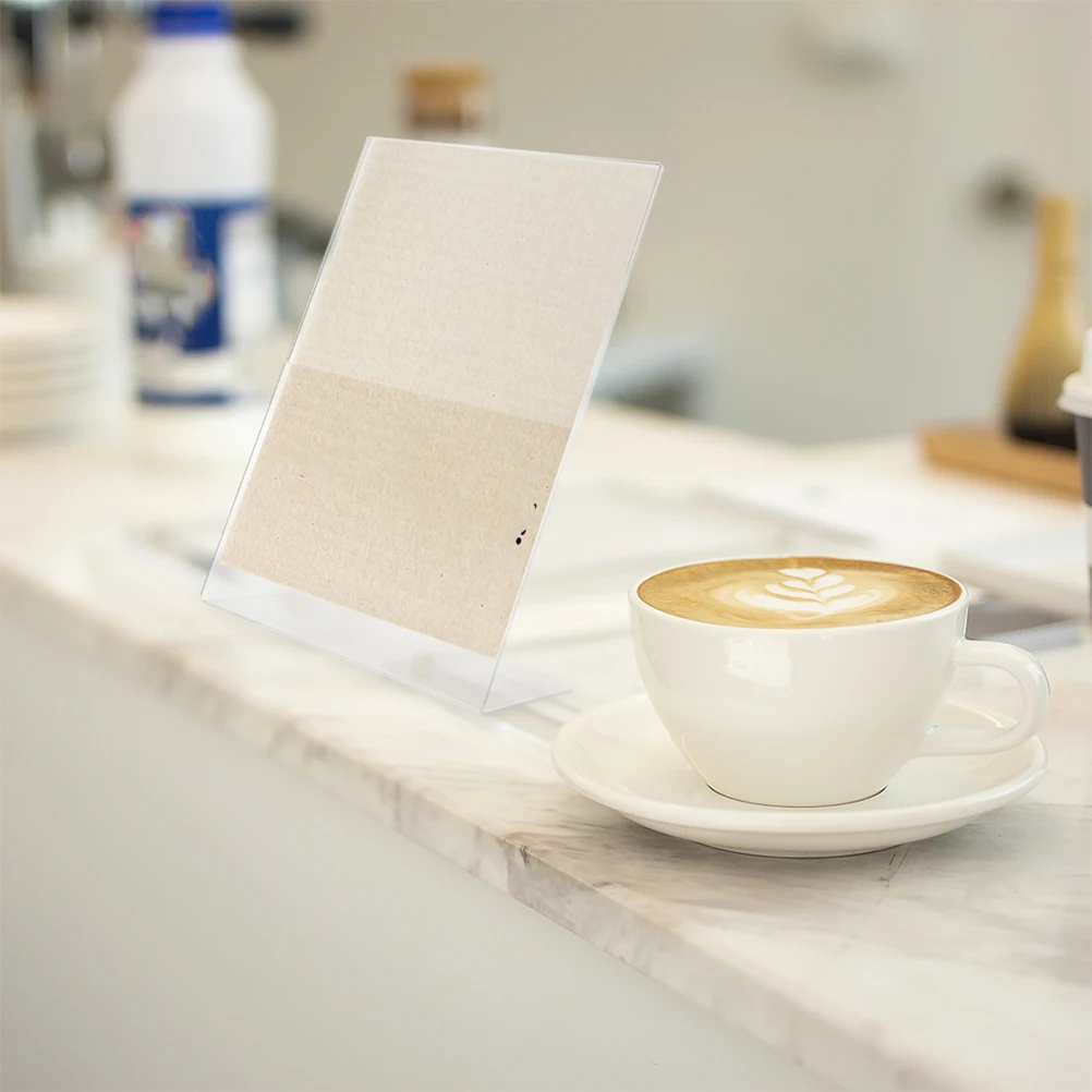 

2Pcs Acrylic Table Cards Clear Display St Sign Holders Adjustable Menu Holder For Cafes Restaurants Weddings