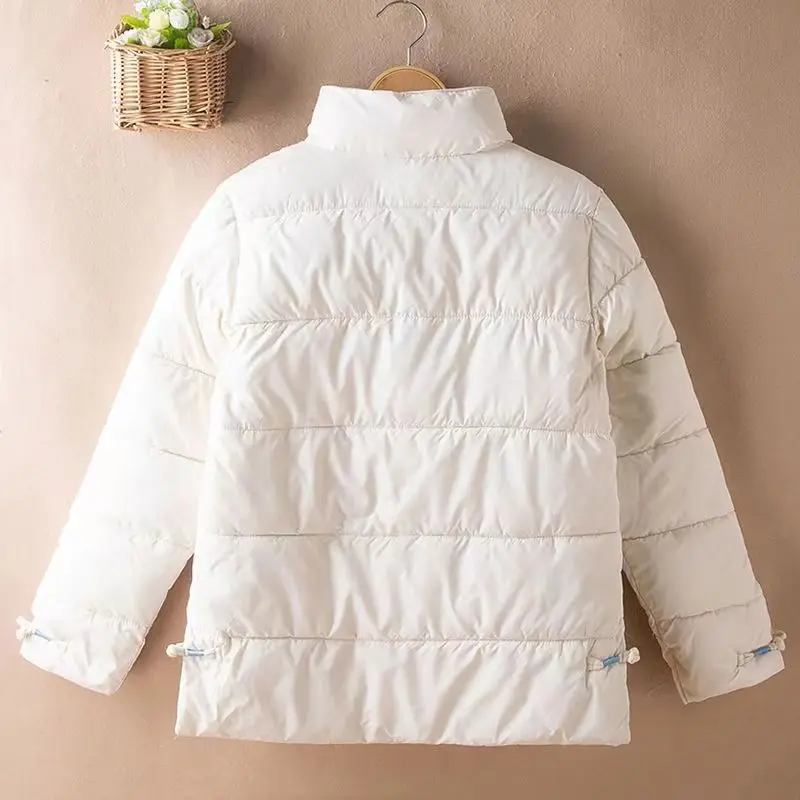 

Autumn Winter New Ethnic Style Cotton-padded Jacket Women Overcoat Chinese Style Retro Loose Buckle Plus Size Warm Cotton Jacket