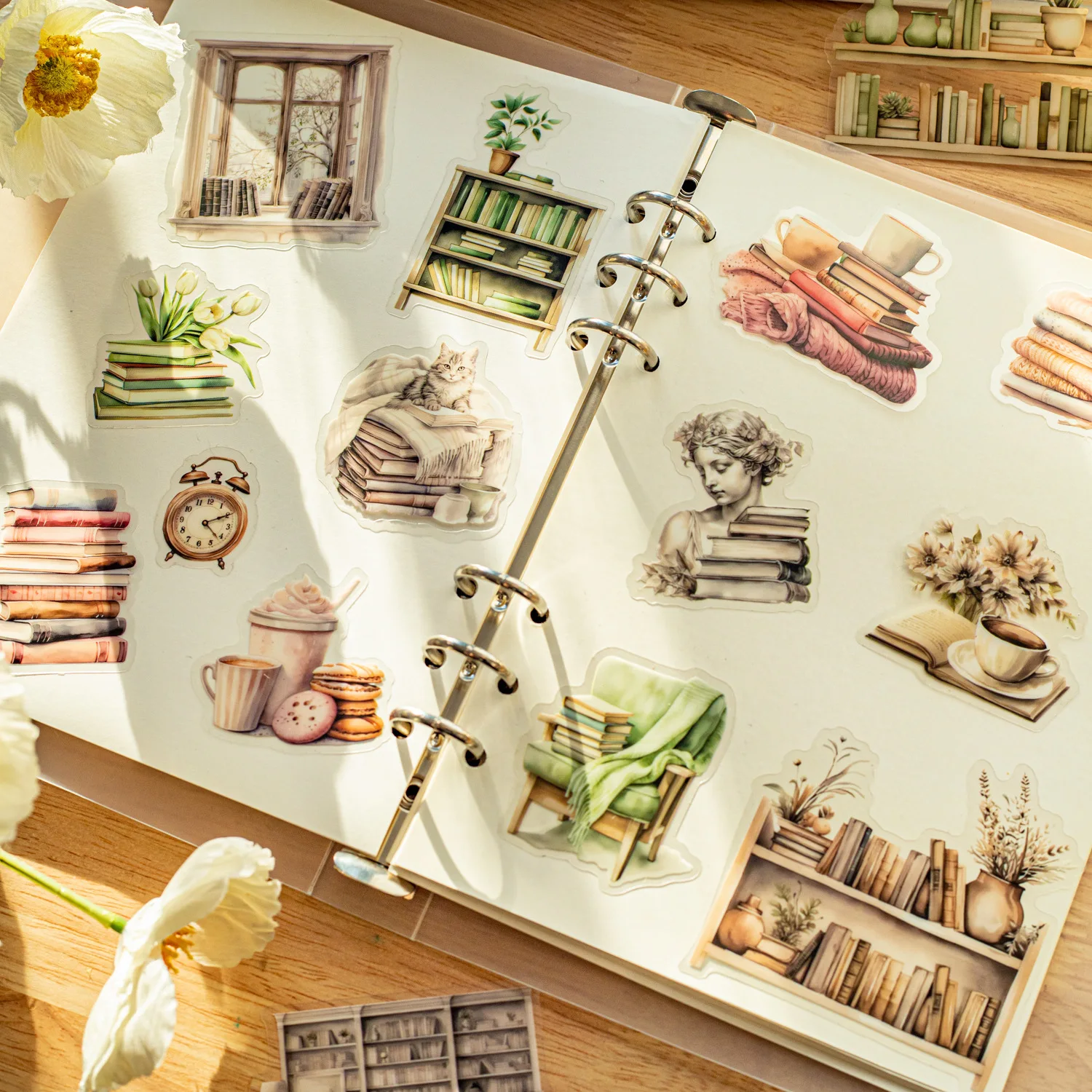 20 Stück Vintage INS Lesebücher Dekorative PET-Aufkleber Kreativität DIY Tagebuch Album Scrapbooking Junk Journal Supplies