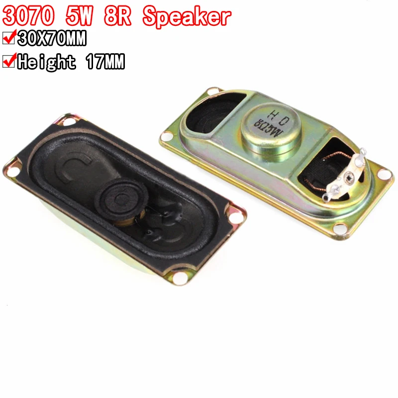 2pcs/lot 5W 8R Horn Speaker LCD Monitor/TV 3070 Loud Speakers 8 ohm 5 Watt 30*70MM thickness 17MM Loudspeaker Diy Electronic