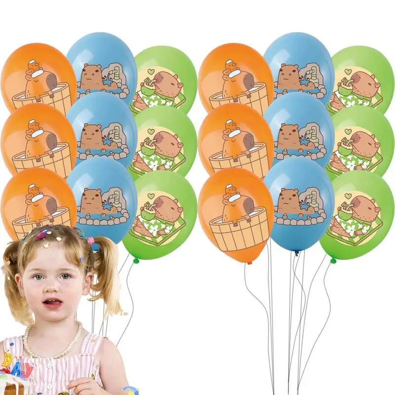 Capybara Balloon Cute Animal Design Balloons Pastel Decoration Kit Capybara Themed Birthday Party Supplies 18Pcs Latex Balloons