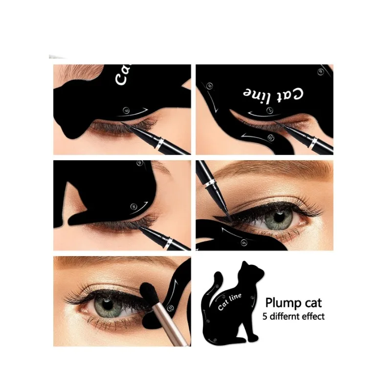 Eyeliner Schablonen, mattes PVC-Material rauchige Lidschatten applikatoren führen Schablonen werkzeug