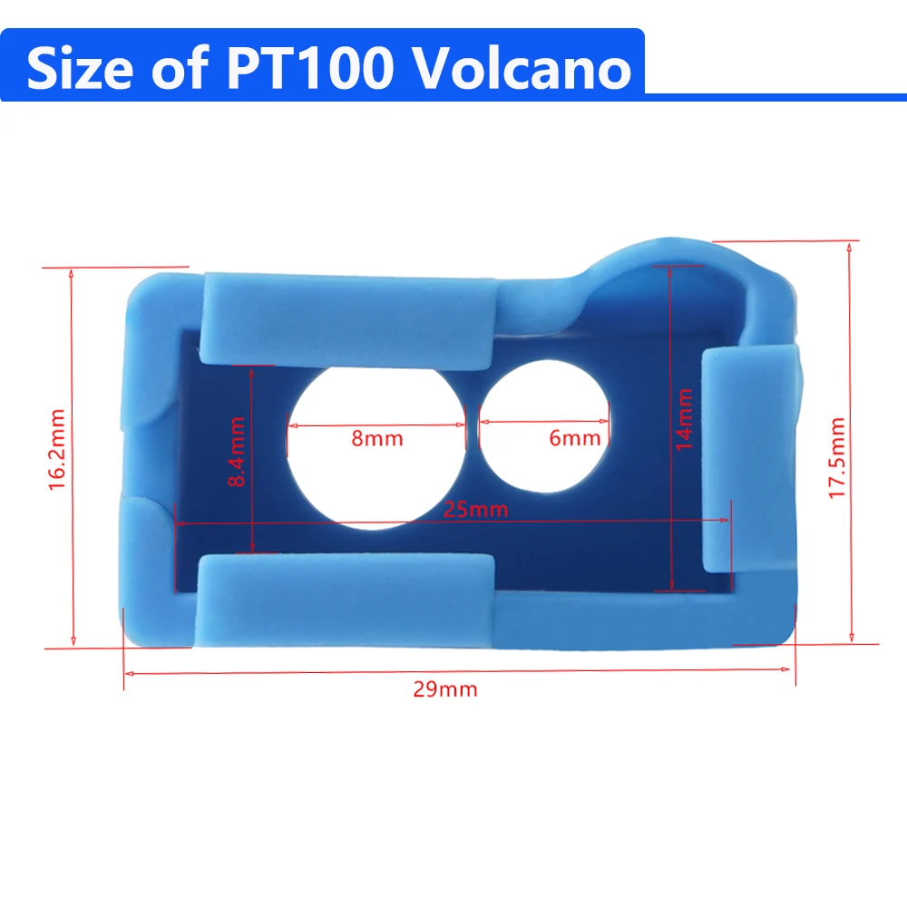 

5 шт. силиконовый чехол для носков с подогревом V6 PT100 Volcano mega chiron, нагревательный блок, сохраняющий тепло чехол для носков Ender 3 S1 CR-6 SE MK8