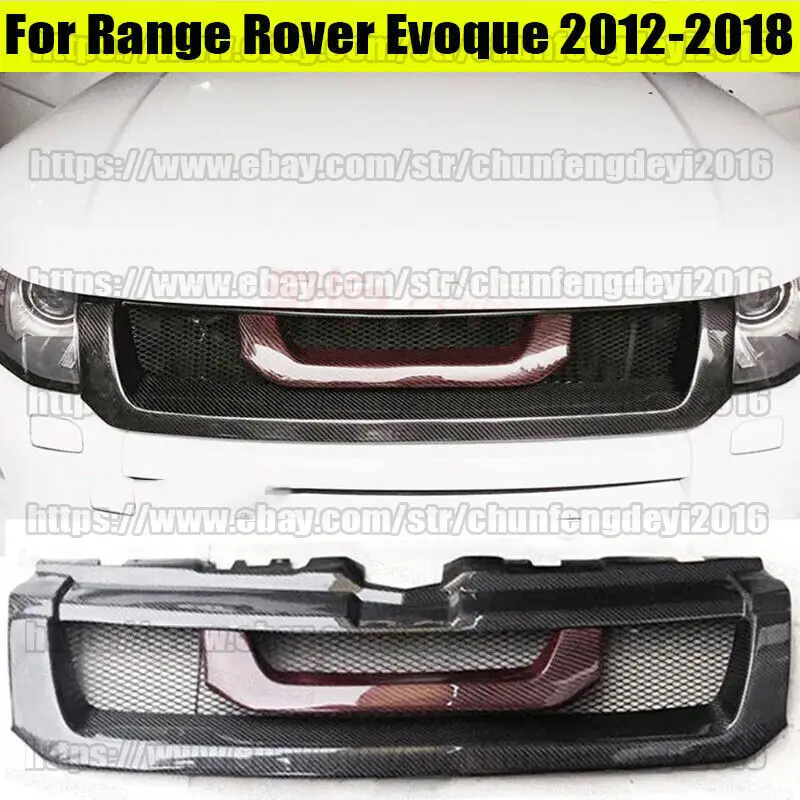 

For Land Rover Range Rover Evoque 2012-2018 Real Carbon fiber Front Honeycomb Grill Grille Trim Refit car accessories