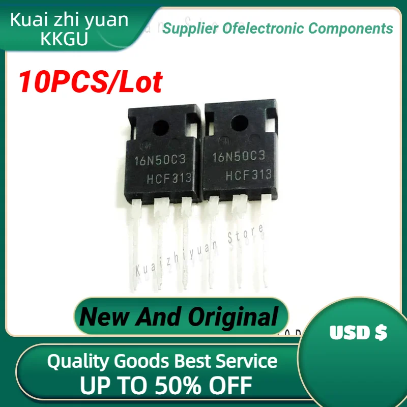 10PCS/Lot New And Original 16N50C3 SPW16N50C3 TO-247 500V 16A MOS Field Effect Tube Electronic Components To247