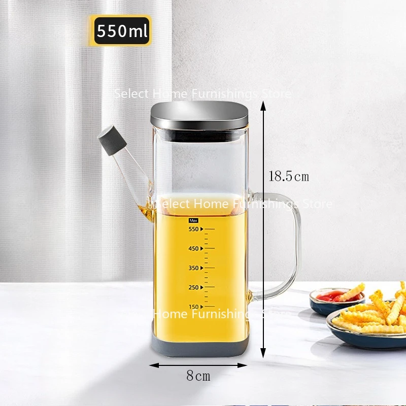Suitable for Square Mouth Glass Oil Pots, Household Leak Proof Oil Pots, Kitchen Soy Sauce Vinegar Oil Bottles