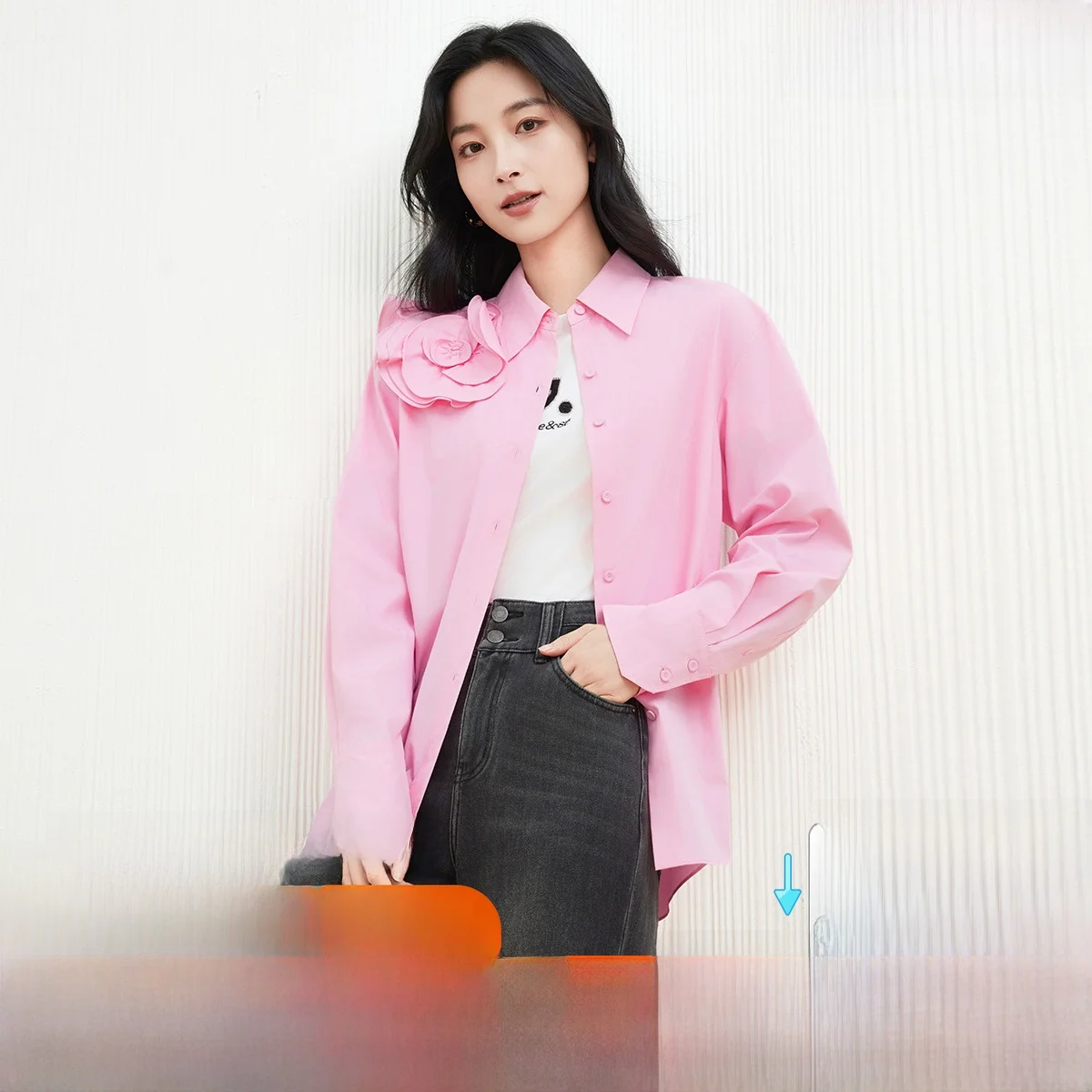 

Sli Lenzing Lyocell Floral irt Beautiful irt Seven Store Autumn New Sle Women's Faion Casual Long Sve irt