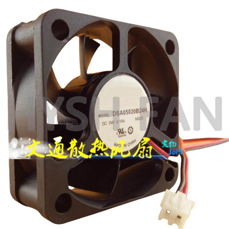 Ventilador do inversor do chassi de 2 fios, DBA05020B24H DC, 24V, 0.18A, 5cm, 5020