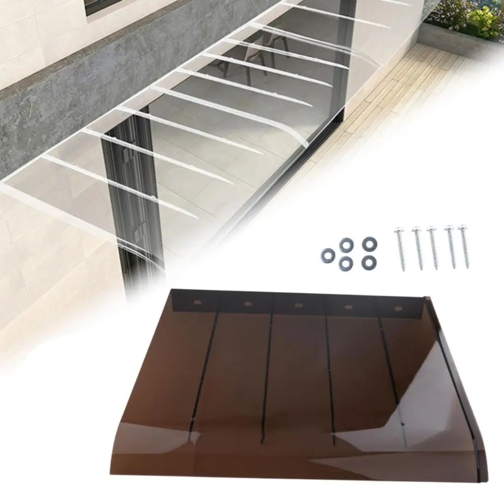 Weatherproof PC Window Awning Door Canopy for Front Door Garden Balcony Sun Rain Shelter Cover Easy Install Modern