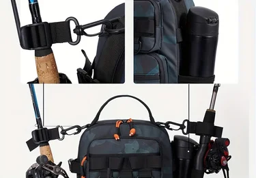 Herren-Doppelschulterrucksack, Einzelschulter-Umhängetasche zum Angeln, Outdoor-Ködertasche, Wander-Brusttasche, funktionelle Outdoor-Tasche, Tarnfarben-Reise-Sporttasche, Wander-Cross-Country-Rucksack, verschleißfeste – Detail 11