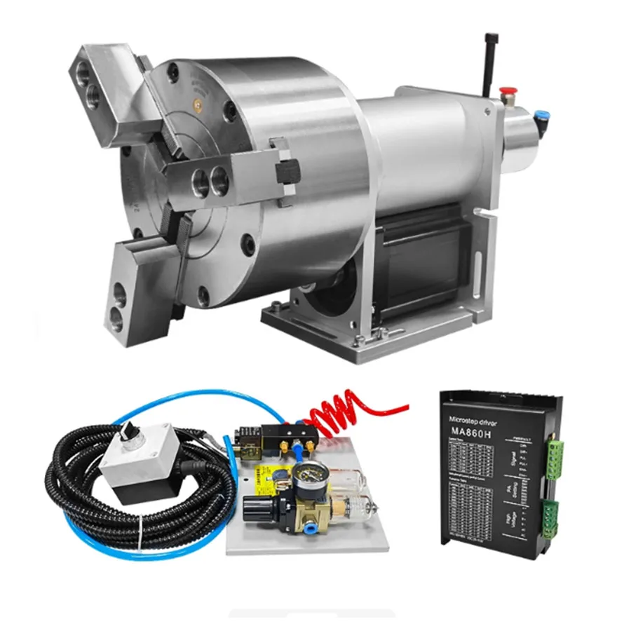 Pneumatic chuck rotary table indexing head, rotary positioner, positioner, marking and welding rotary table