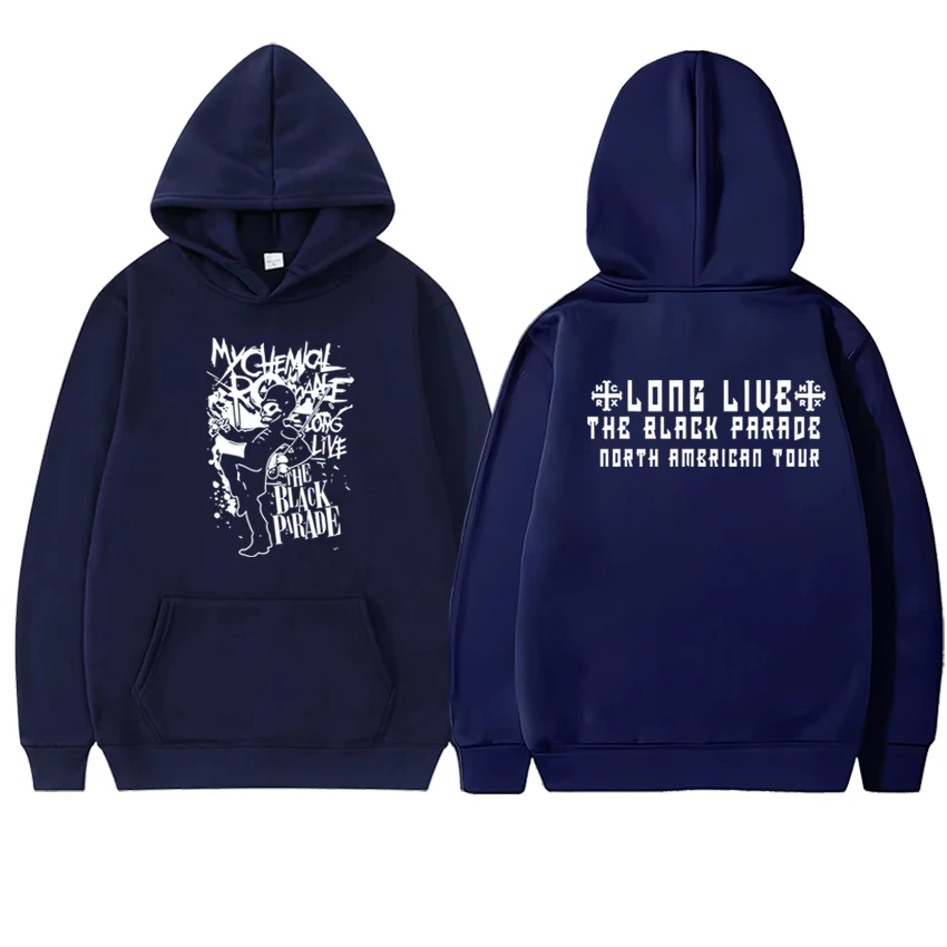New in My Chemical Romance Band Tour 2025 Double Sided printed Hoodie Men women vintage punk streetwear Unisex Fleece Sweatshirt