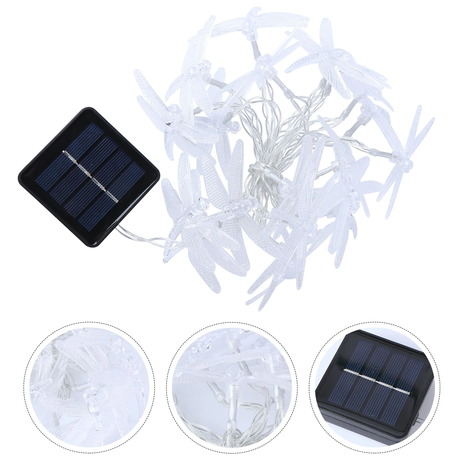 5m 20pcs Solar Dragonfly Lights String Waterproof Decorative Light String for Christmas Home Wedding Party Bedroom Birthday