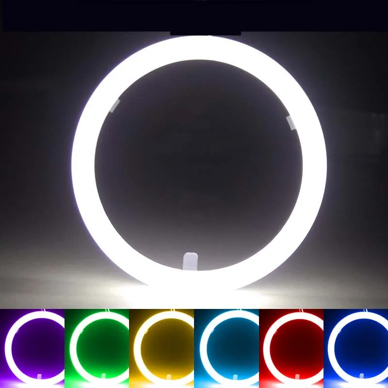 1PCS 12V LED Angel Eyes Halo Rings DRL Cotton Driving Lights RGB Colorful APP Control Motorcycle Light Deco Headlight 60MM 120MM