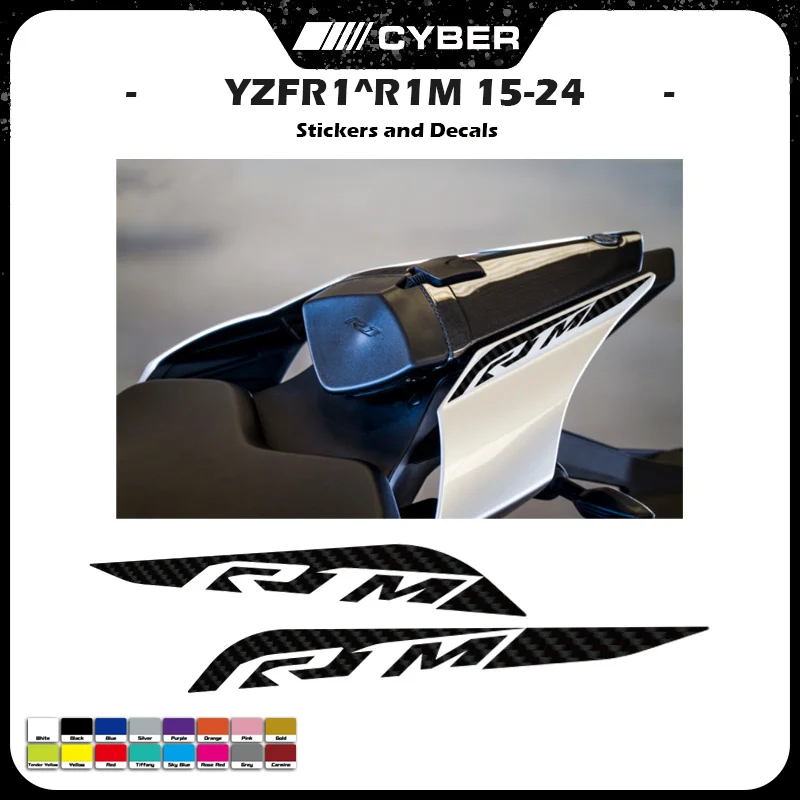 New For Yamaha YZF R1M YZF1000 R1M R1 Rear Shell Fairing Decal Stickers 2015 2016 2017 2018 2019 2020 2021 2022 2023 2024