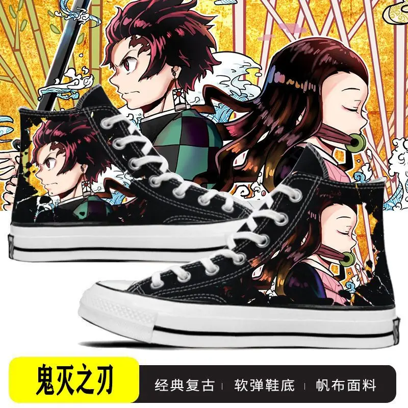 

Demon Slayer men and women canvas shoes high-top anime sneakers casual shoes breathable non-slip Kamado Tanjirou holiday gift