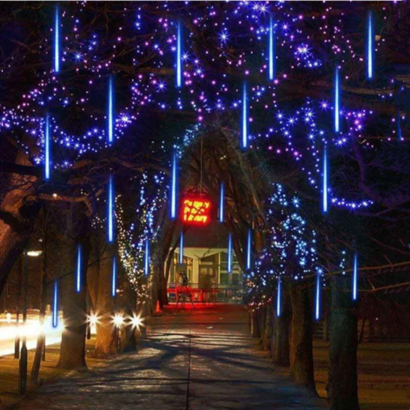 Christmas LED Meteor Garland Festoon Holiday Strip Light Outdoor Waterproof Fairy String Lights For Street Decoration image 2