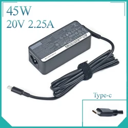 Adaptateur secteur pour ordinateur portable Lenovo, 20V, 2,25 A, 45W, type USB C, chargeur pour C330, S330, C340, S340, 100E, T480, T480S, T580, T580S, E480