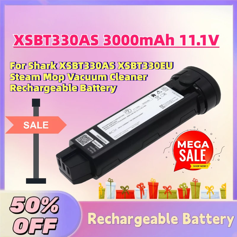 

High-Quality XSBT330AS 3000mAh 11.1V Li-Ion Battery For Shark XSBT330AS XSBT330EU Steam Mop Vacuum Cleaner Rechargeable Battery