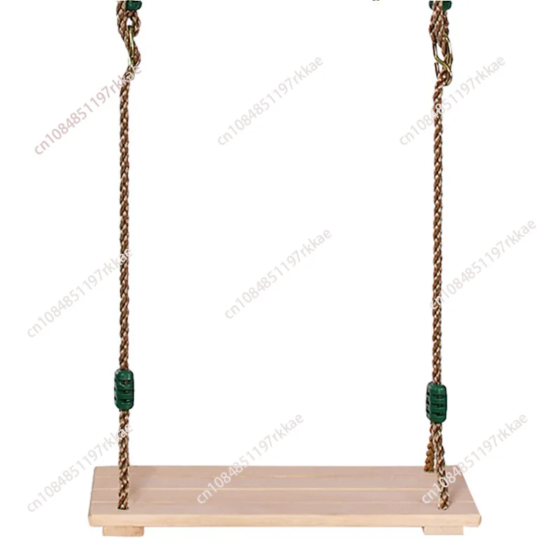 High-Quality Polished Four-Board Anti-Corrosion Wood Swing Outdoor Indoor Pastoral Wooden Swing for Adults Children