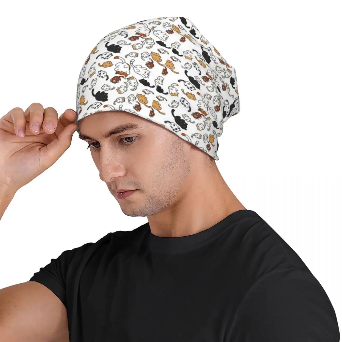 Neko Portals Neko Atsume Cats Men Women Adult Beanies Caps Knitted Bonnet Hat Warm Hip Hop Autumn Winter Outdoor Skullies Hats