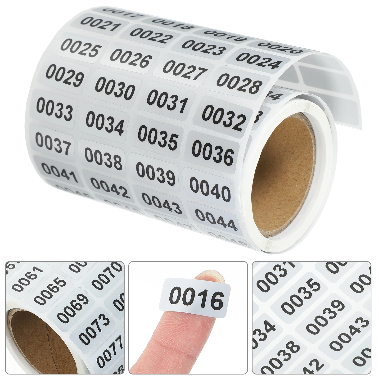 

1 Roll Number Stickers Self Adhesive PVC Rectangular Number Labels for Home Kitchen Office Storage Classification