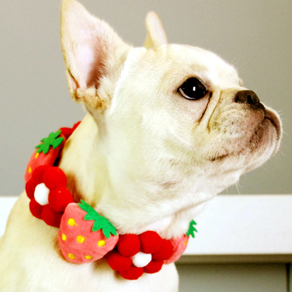 

Adjustable Strawberry Flower Pet Collar for Cats Puppies Kitten Dog Belt Chic Comfortable Skin-Friendly Design Daily Party