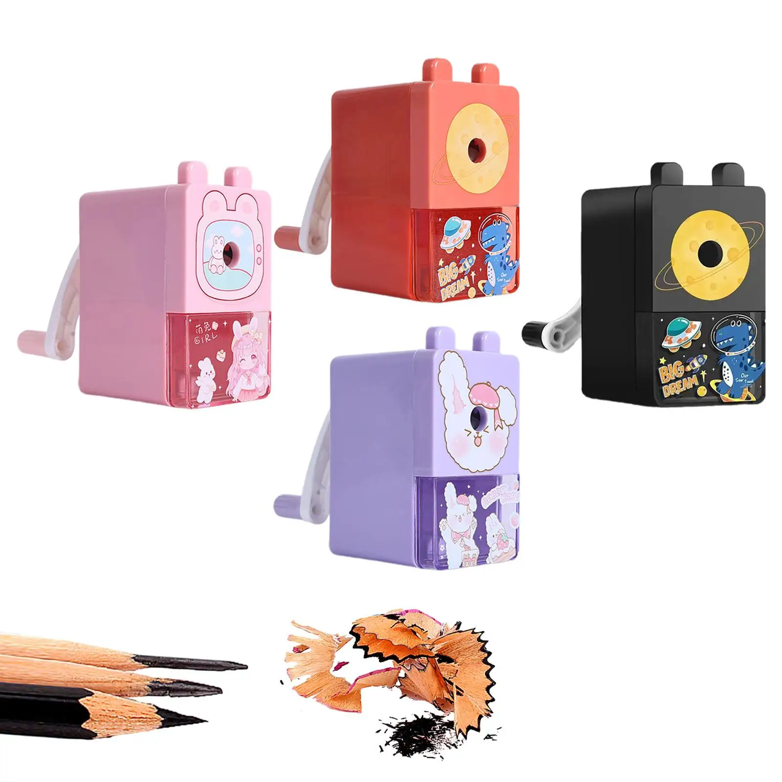 Manual Pencil Sharpener Fast Sharpen Cartoon Sharpener for Home Kids Artists