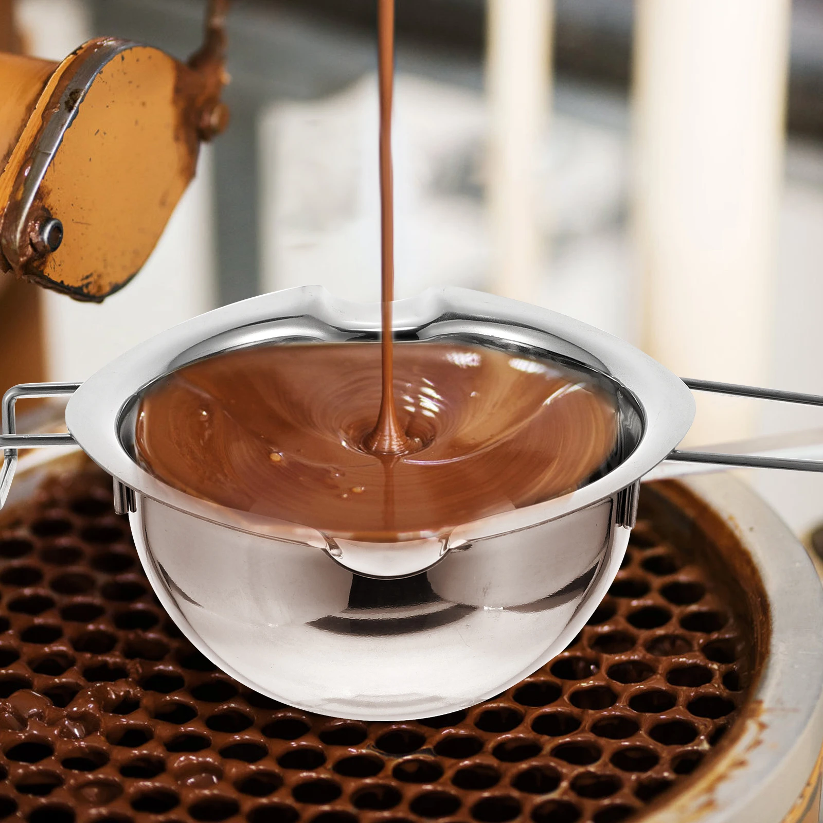 

1 Set Stainless Steel Butter Melting Pot Compact Kitchen Supply Cheese Chocolate Melting Bowl Baking Accessory Heating Utensil