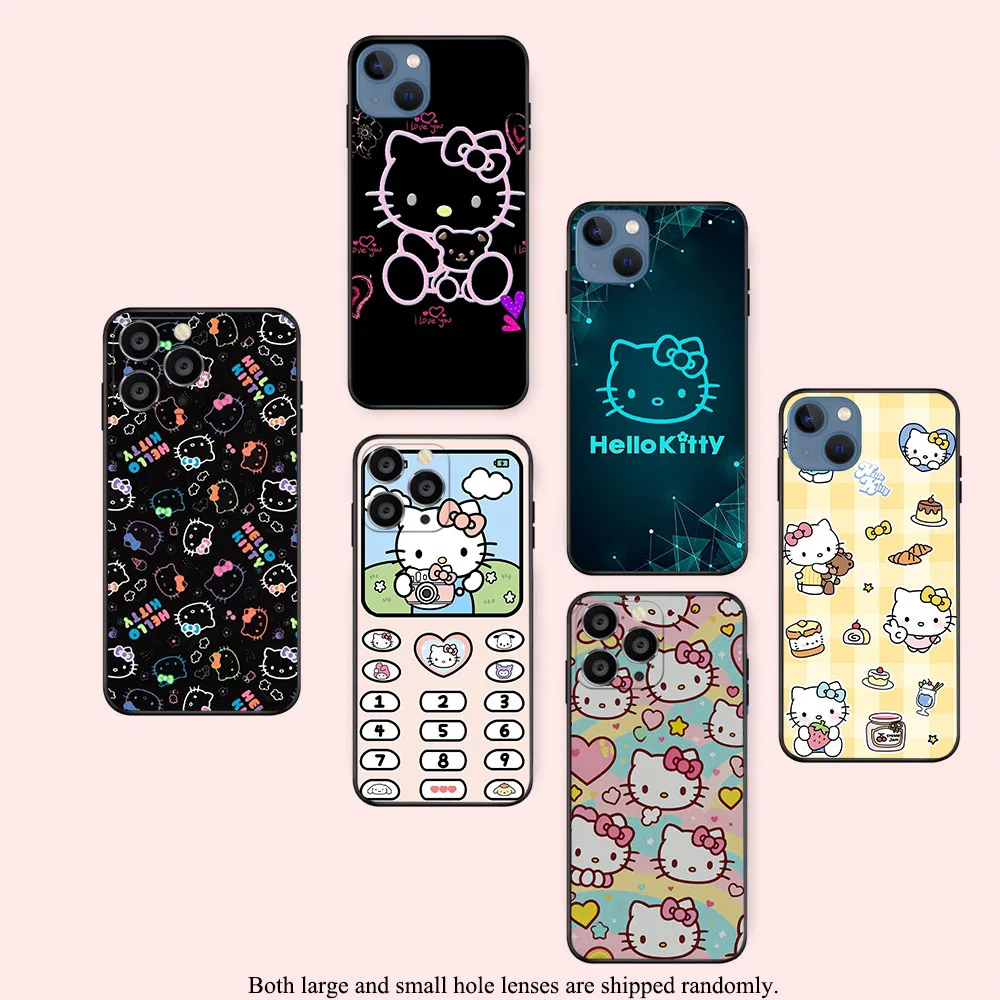 AK-25 Miniso Sanrio Hello Kitty Soft Case For iPhone 15 14 13 12 11 Mini Max Pro Plus