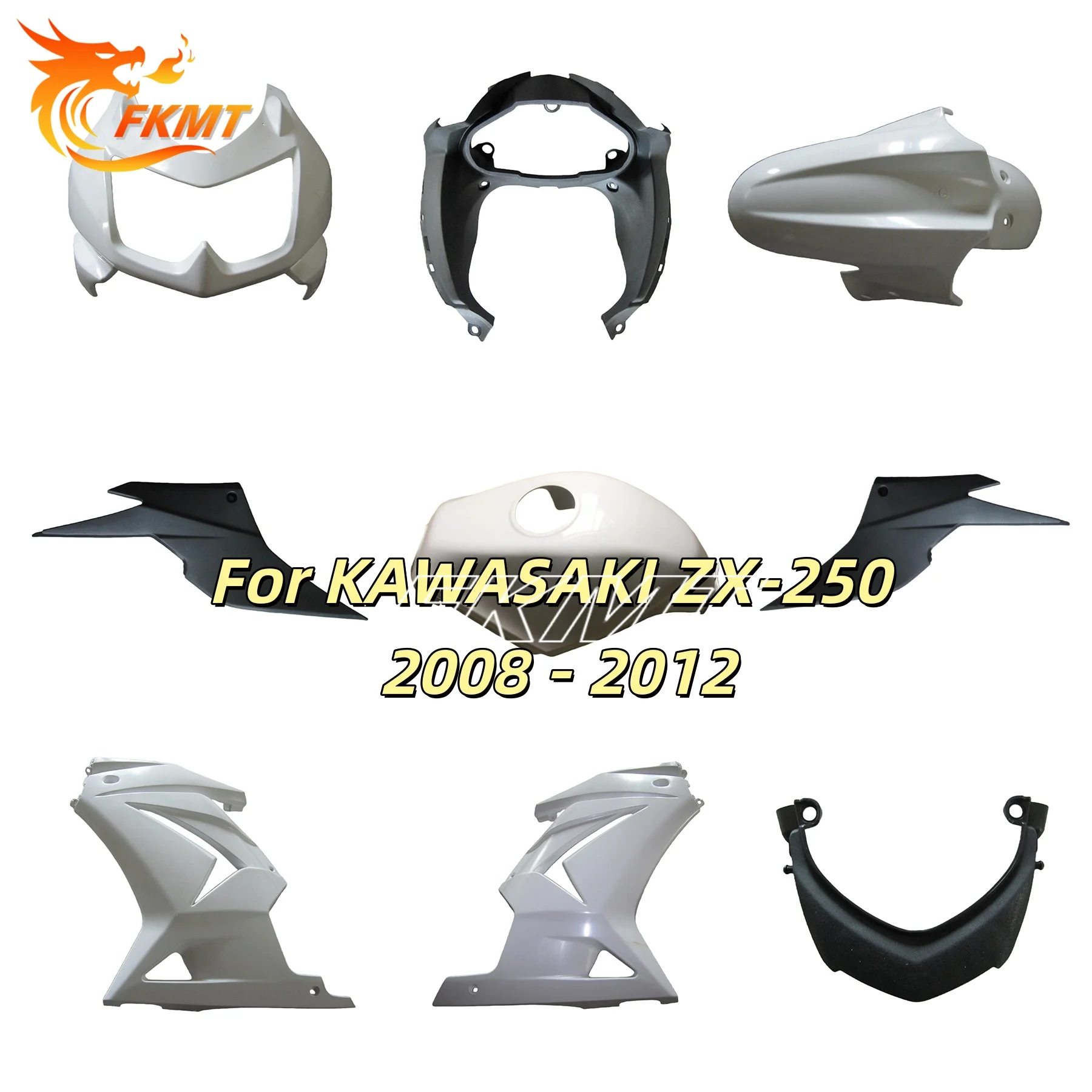 

Motorcycle Fairing Kit Fit For KAWASAKI Ninja250 Ninja300 EX300 Ninja 300 20008 - 2012 Bodywork Set Abs Injection Unpainted