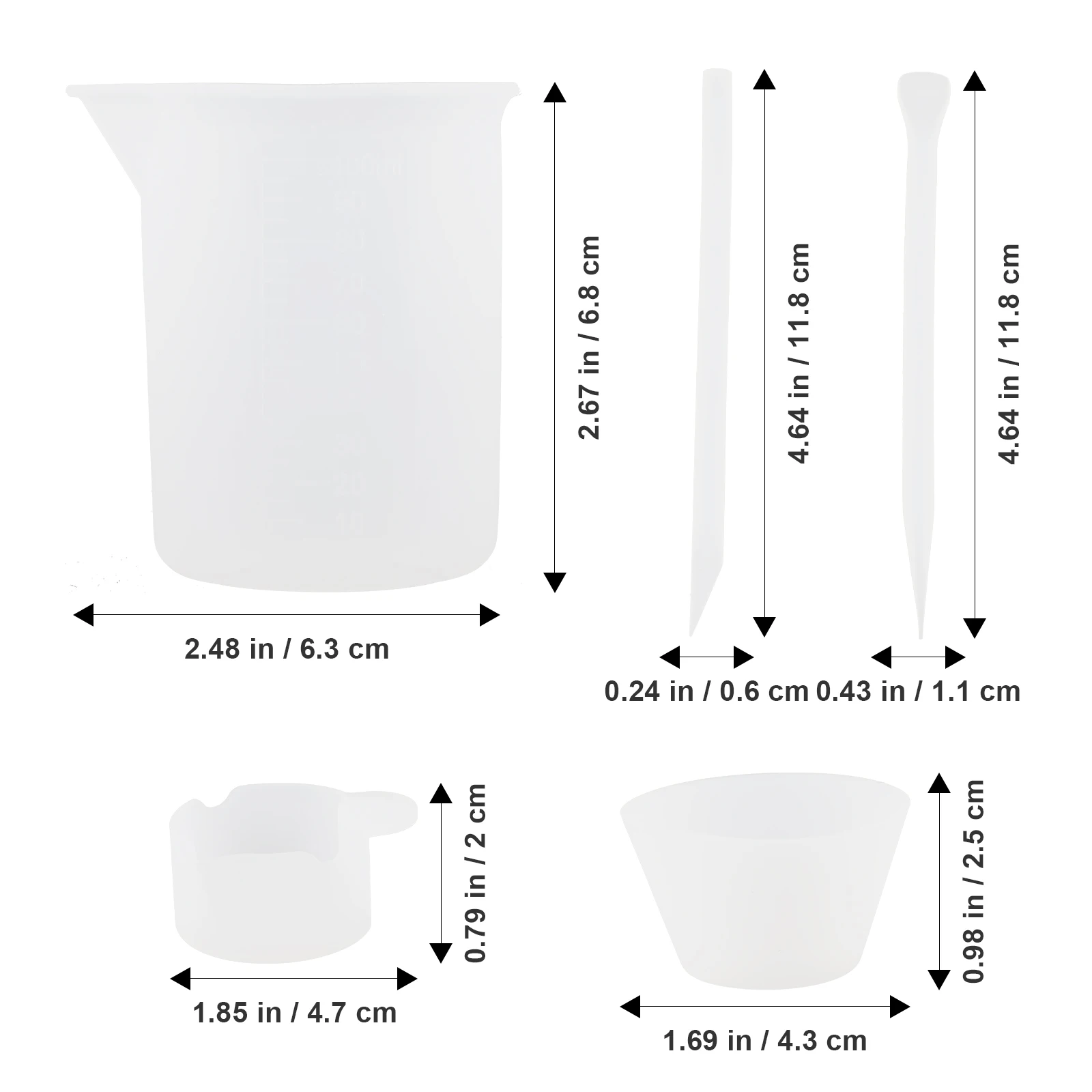 

1 set Measuring Cup Stirring Set 100ml Silicone Cups Resin Mixing Tools Jewelry Craft Supplies Reusable Molds DIY Gifts