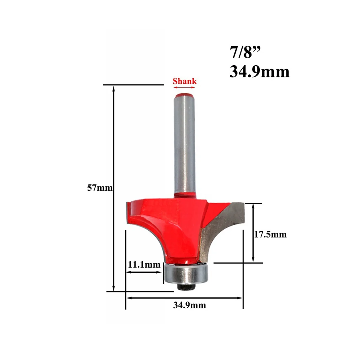 حفر دائرة نصف قطرها مستديرة لقطع أربعة الزاوية ، 6 مللي متر x 25.4 مللي متر-6 مللي متر x 58.28 مللي متر