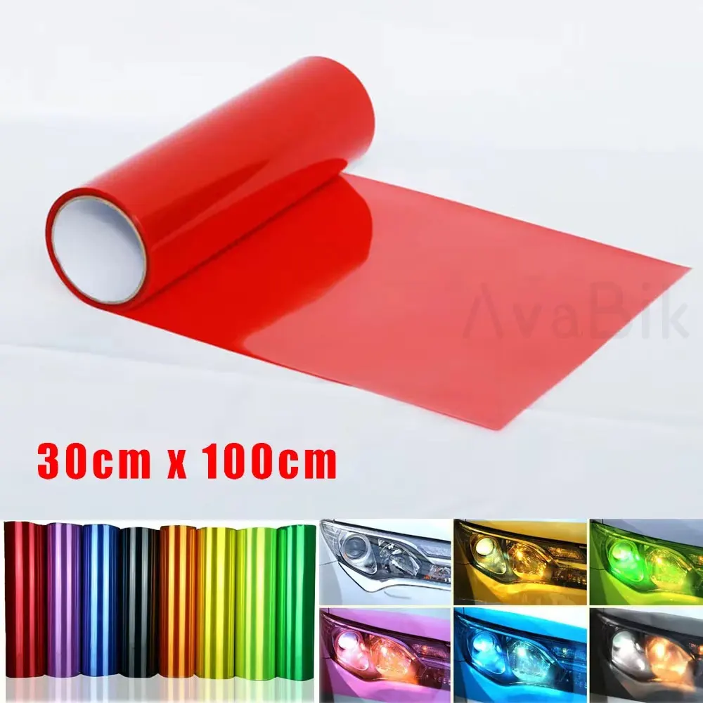 

30CM Purple Red Car Headlights Protective Film PVC Vinyl Film Auto Motorcycle Headlight Taillight Tint Wrap Sheet Sticker