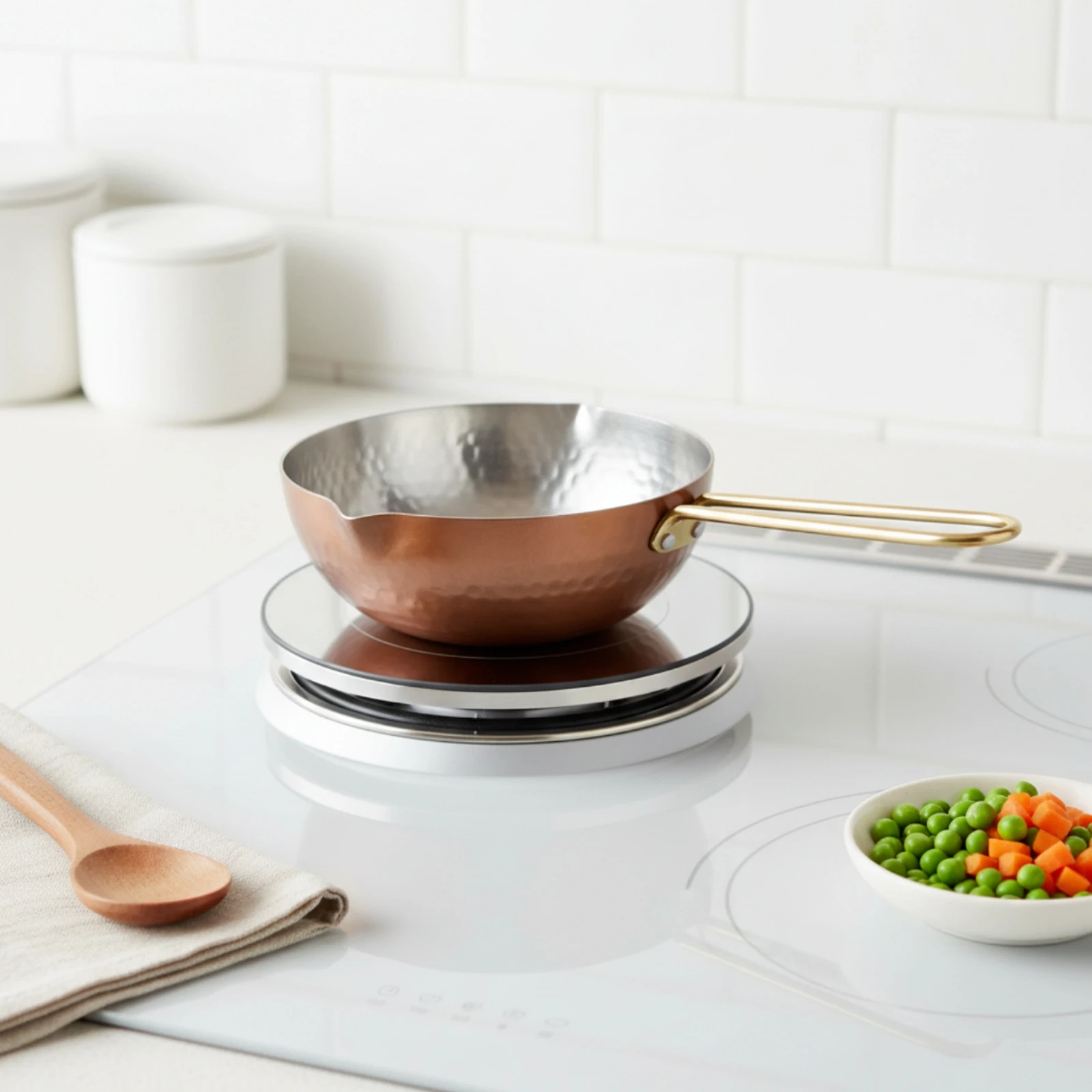 Milk Pan with Spout Hand-Hammered Melting Pot with Pouring Spout Melting Pot Copper-Colored Saucepan with Pour Spouts