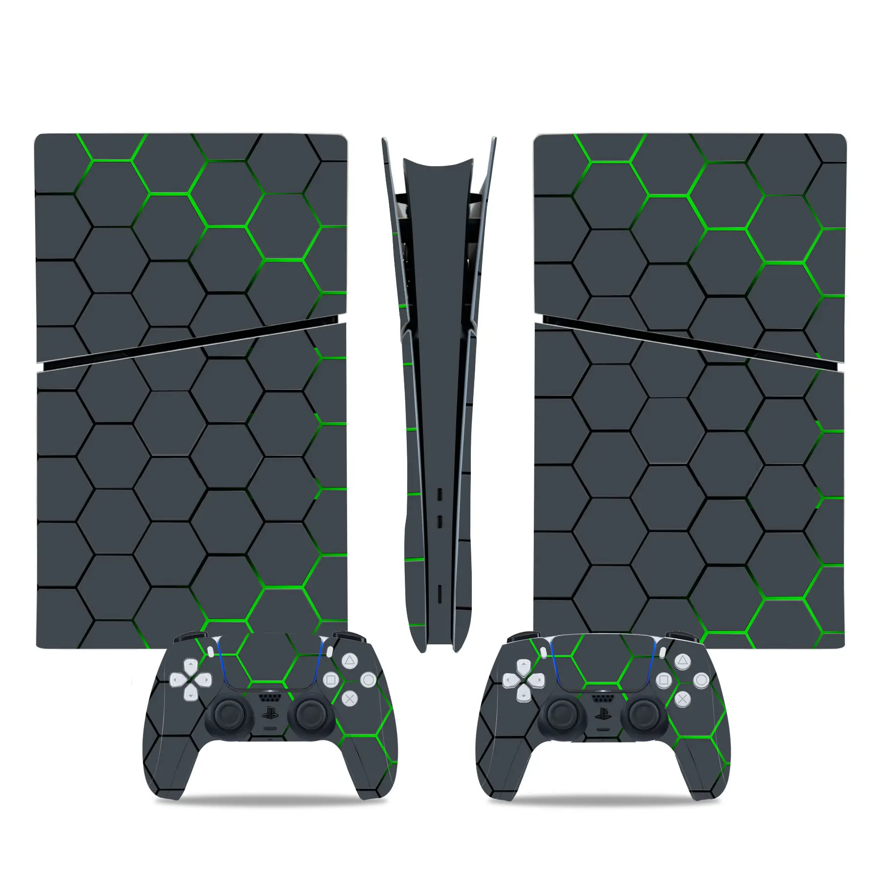 ملصق جلد رقمي لوحدة التحكم و وحدتي تحكم ، ملصق فينيل ملفوف بالكامل ، غطاء واقي ، لوحة وجه ضيقة PS5